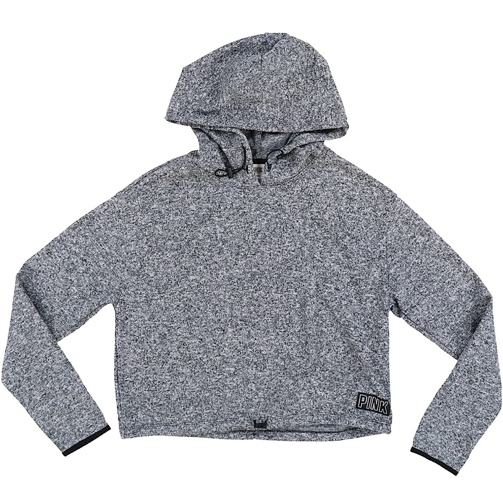 Victoria's Secret Pink Hoodie Sweater Knit Crop Bungee Pullover Sweatshirt
